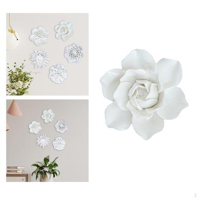 Ceramic Art 3D Hanging Porcelain Flowers Decorative Artificial Sculpture for Bathroom Living Room