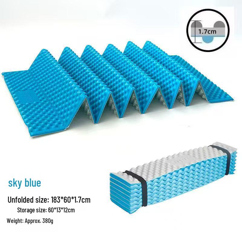 Waterproof Insulated Camping Mat: Aluminum Portable Folding Nap Mat for Outdoor Use 183cm x 60cm x 1.7cm небесно-голубой