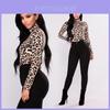 Fashion Women Ladies Leopard Print High Neck Loose Casual Tshirt Blouse Tops For Stylish Outings