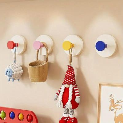Plastic Suction Cup Hook No Drill Suction Cup Towel Hooks Home Clothes Wall Hanger Hooks Bathroom Suction Cup Storage Accessory