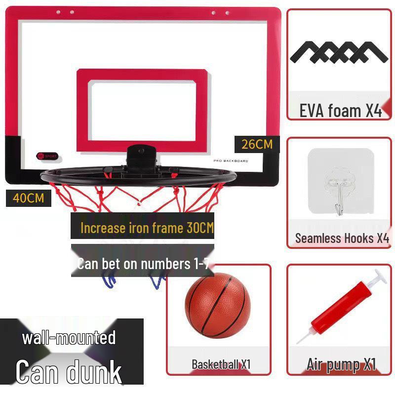 Punch-Free Foldable Basketball and Volleyball Hoop for Kids - Indoor/Outdoor Wall-Mounted Dunk Board