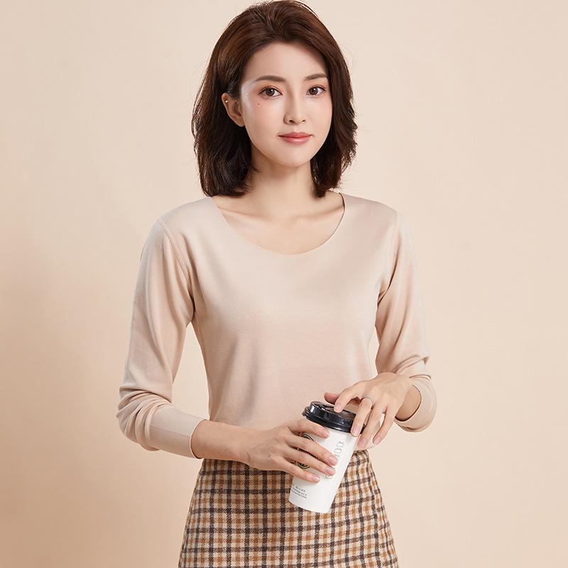 Women s Seamless Velvet Slimming Top - Warm Brushed Base Layer for Autumn/Winter XL