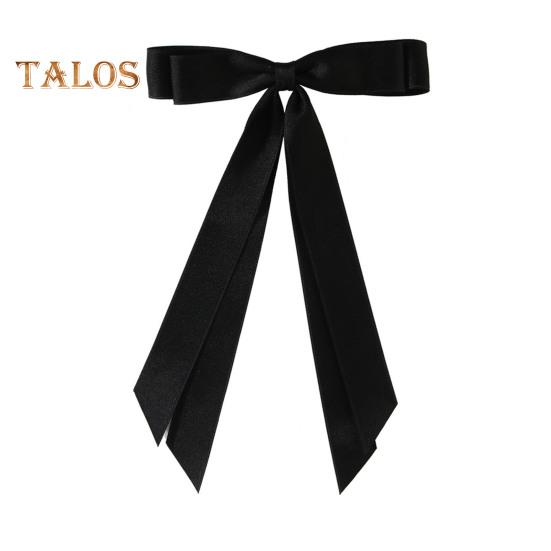 

Заколка для волос с бантом, двухслойный дизайн, гладкий атласный бант, декор, однотонная шпилька, аксессуар для волос чёрный