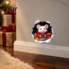 Easy Peel And Stick Decals 3D Hole Illusion Christmas Mouse Wall Sticker, Waterproof PVC Cute Animal Art Decal for Window Glass, Festive Holiday Room