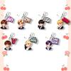 7pcs BTS Anime Style Cartoon Acrylic Keychain, Bangtan Boys Suit Figure + Colorful Name Tag Double Charm Keyring, Kpop ARMY Fans Bag Pendant
