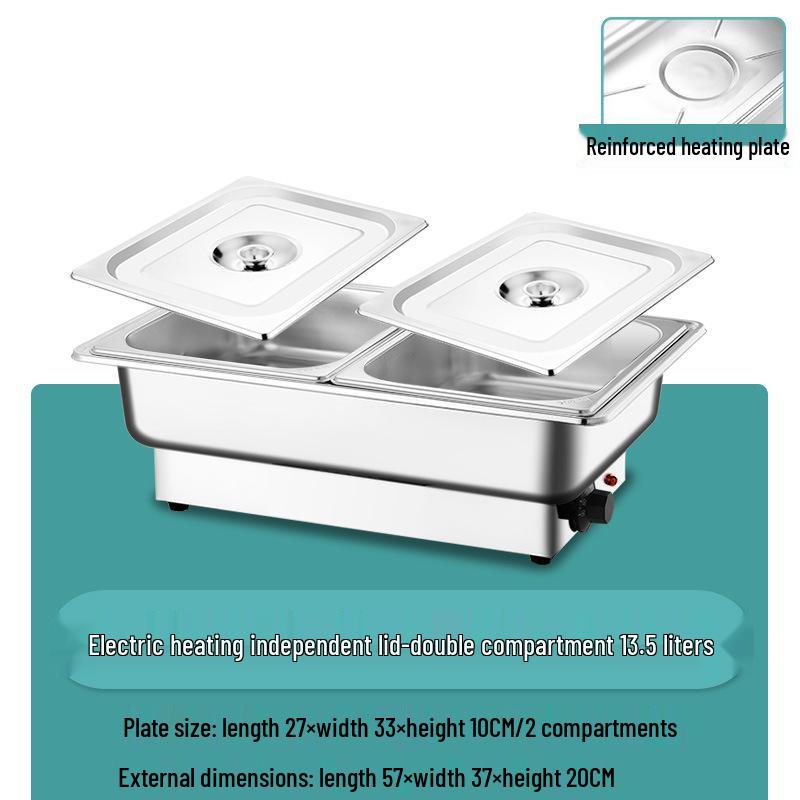 Stainless Steel Electric Chafing Dish with Visible Flip-Top for Buffet & Breakfast