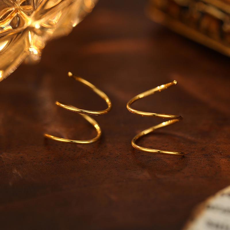 

Серьги-кольца спирали ручной работы из серебра 925 пробы Banyan Tree для мужчин и женщин - Простые, универсальные пирсинги для ушей 925 Silver