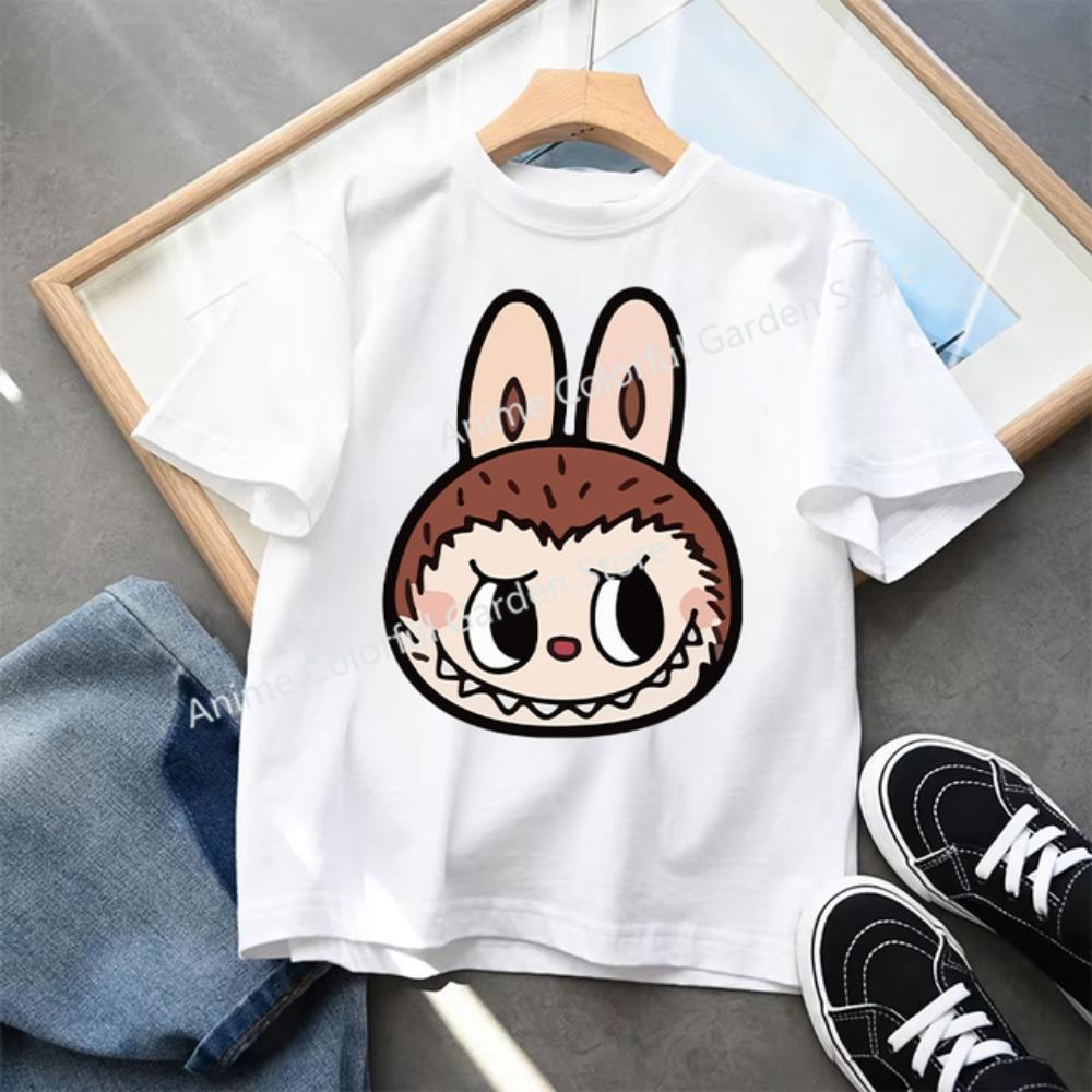 Kids 2-13Y+ T-shirts Children Cartoon Cute Short Sleeved Shirt Boys Girls Summer Travel Fashion Clothing Cotton White Kids Clothes