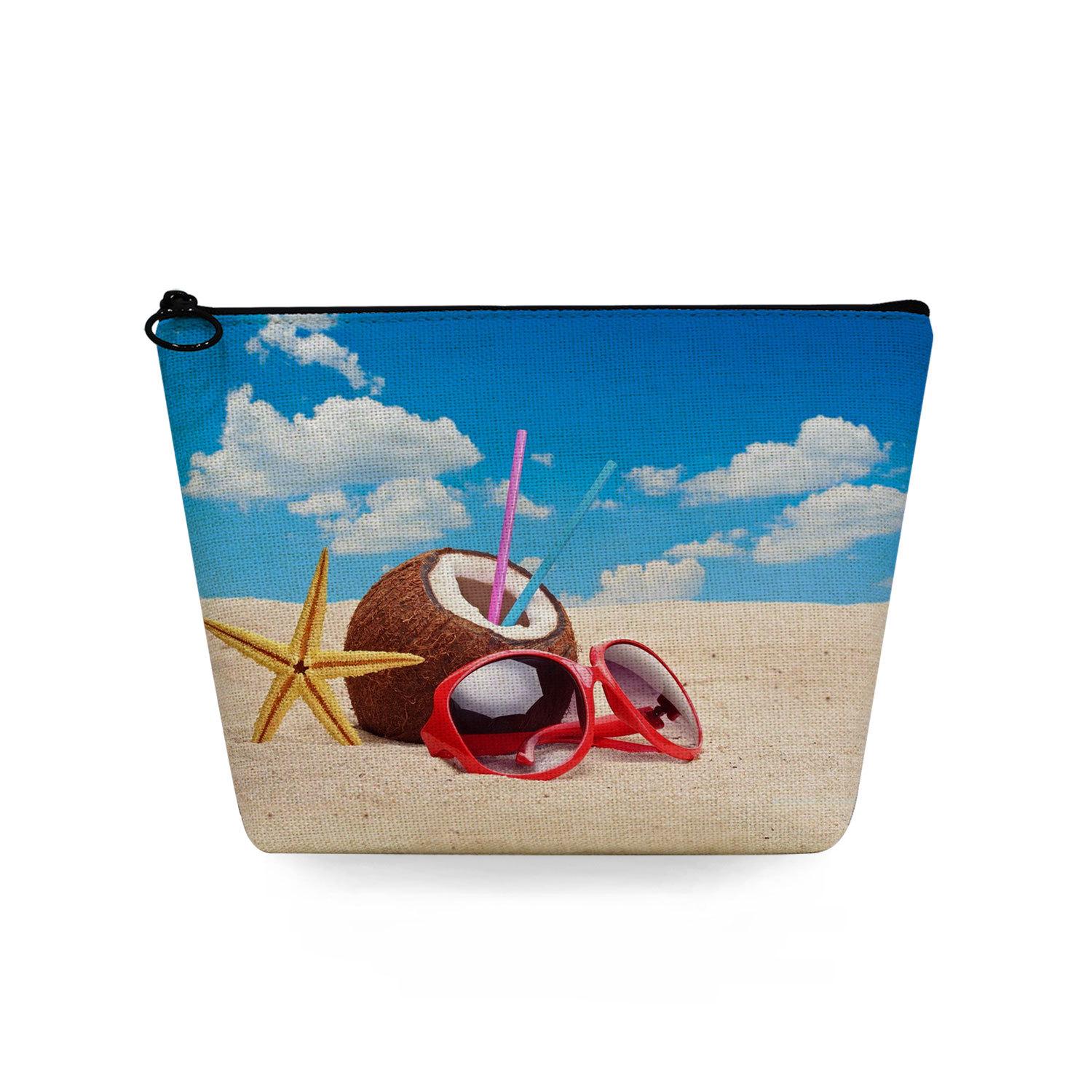 

Жіноча пляжна косметичка з принтом мушлі Органайзер для туалетного приладдя Дорожня сумка для зберігання 6728