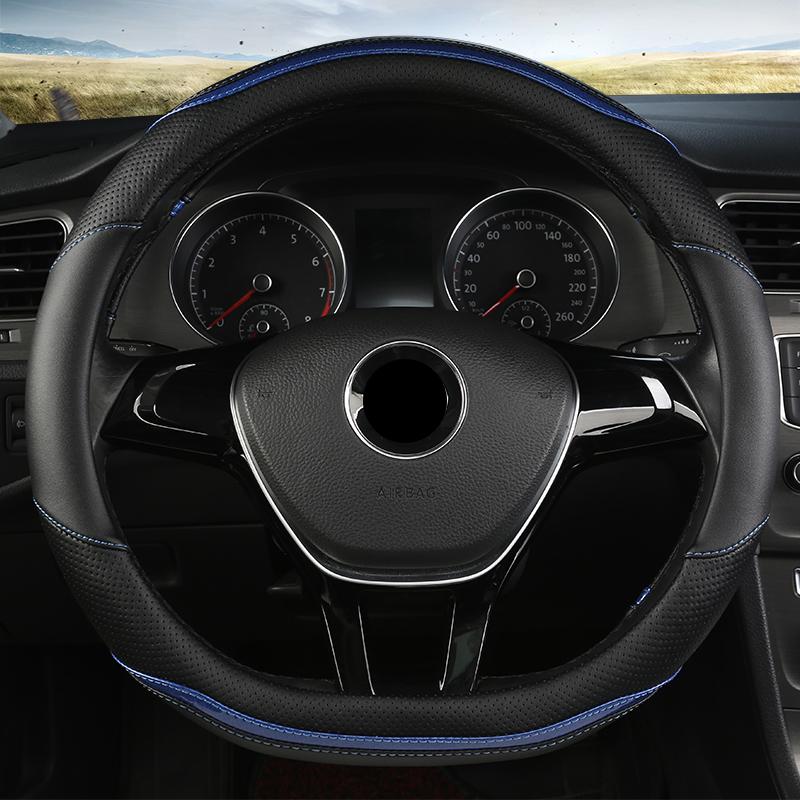 DERMAY Car Steering Wheel Cover PU Leather for VW Golf Polo Passat Bora Touran UP! Tiguan Jetta Beetle Teramont Auto
