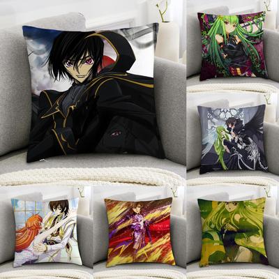 Anime C-Code Geass Pillow Case Sofa Decorative Home Double-Sided Print Plush Square Throw Pillow Covers Cushion Decor Cover