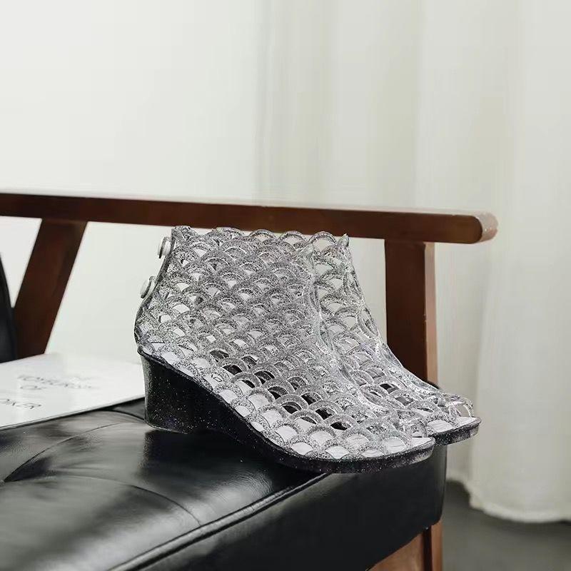 With Medium Heels Woman Shoes Hollow Breathable Sandals for Women Summer 2025 Offers Vintage High Quality Cheap Liquidation Shoe