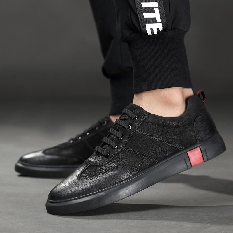 Fashion Italy Business Leather Shoes Lace Up Breathable Mens Shoes Fashion Handmade Casual Shoes Genuine Leather Black Formal Work Shoes