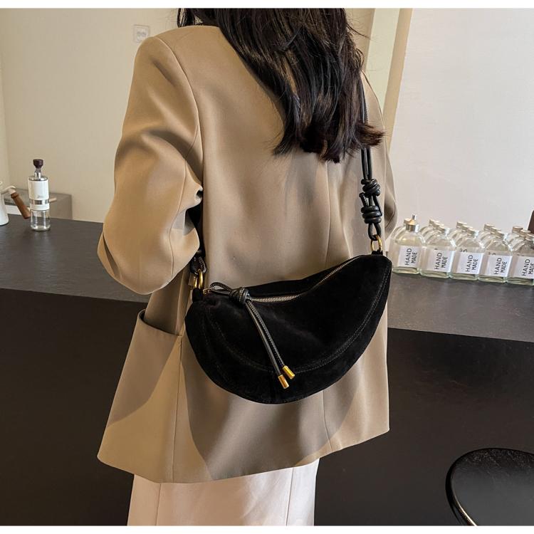 Superbeliebte Nischen-Wildleder-Schultertasche aus Kunstwildleder für Damen 2025 Heißer Verkauf Einzelne Umhängetaschen Unterarm-Knödel Süße Taschen sac