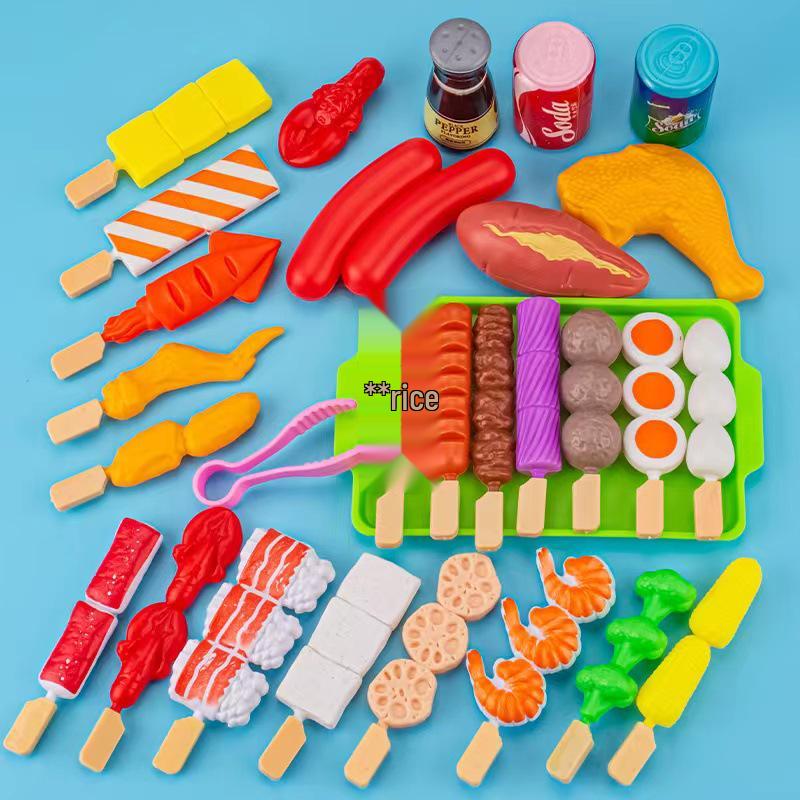 Kids' Pretend Play BBQ Set: Grilled Meat & Skewers Kitchen Toy
