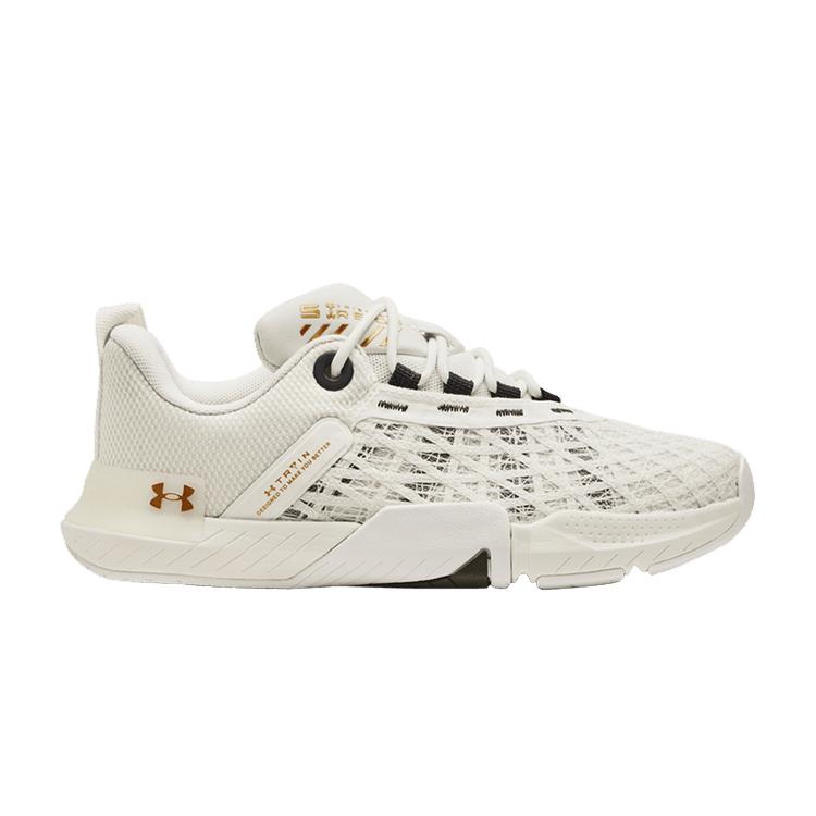 

Under Armour TriBase Reign 5 Женские кроссовки Ivory Metallic Gold Cream Black 3026022-103