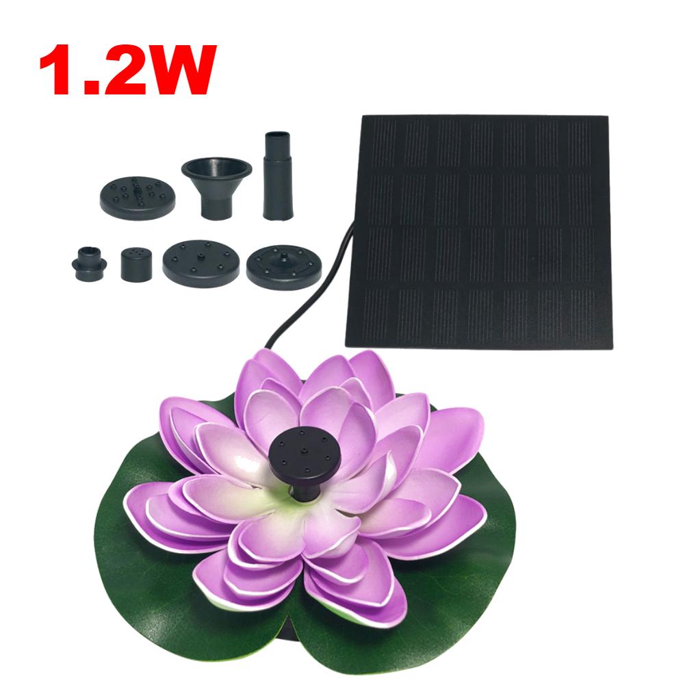 Lotus Solar Water Fountain Brushless Pump Floating Garden Fountain Solar Powered Fountain for Outdoor Bird Bath Pond Decoration