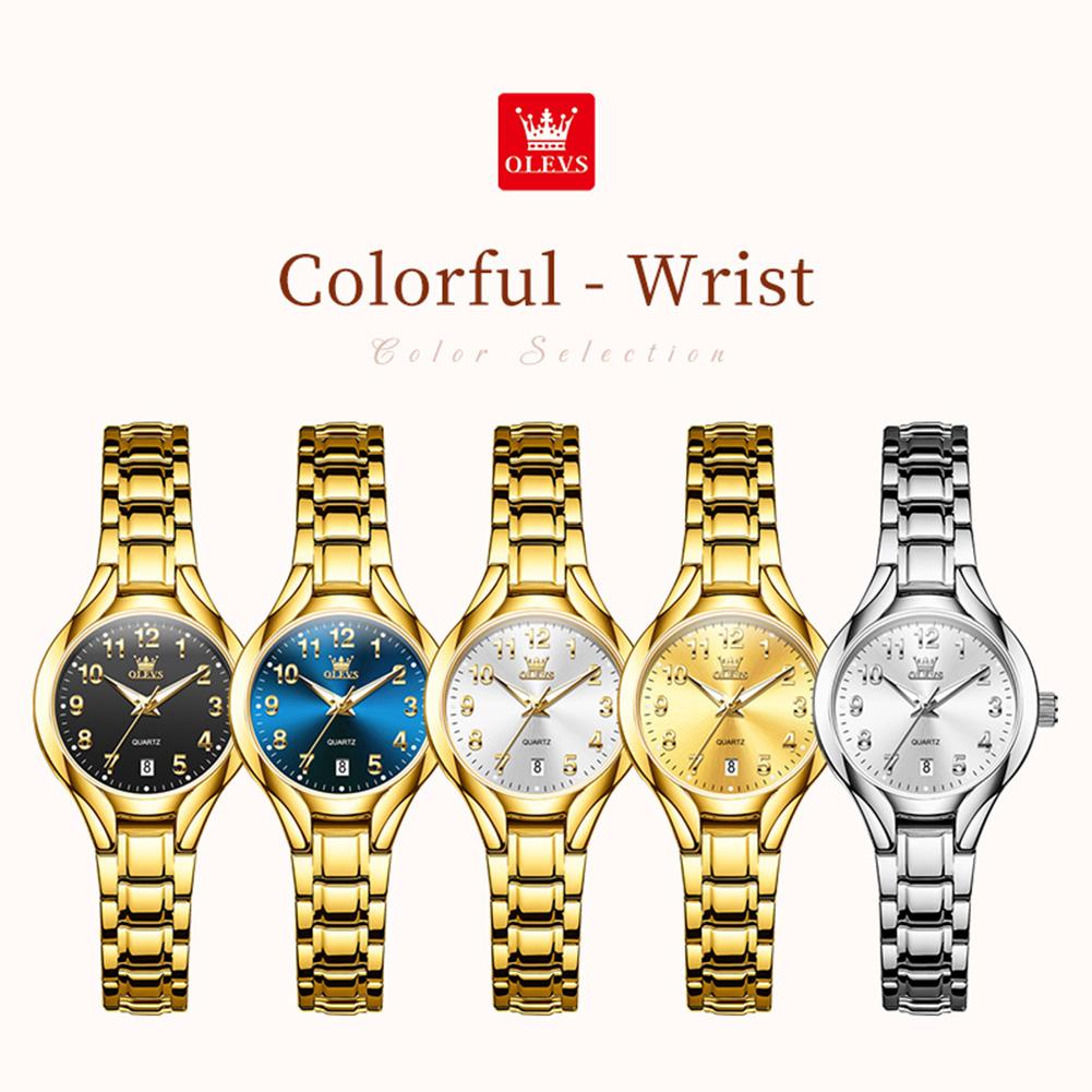 OLEVS Watch 3650 New Women Watches Original Waterproof Luminous Quartz Watch Date Ladies Bracelet Watch Set Box Gifts Reloj