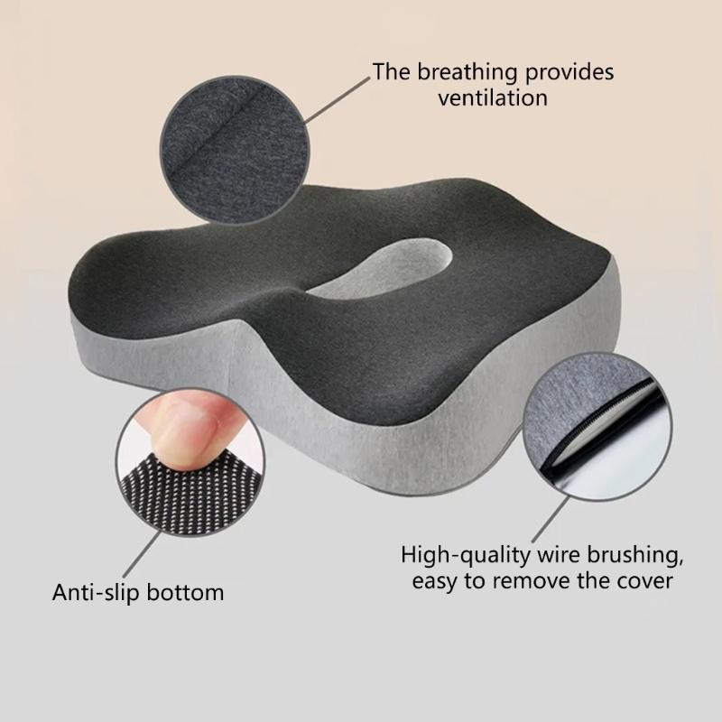 Ergonomic Coccyx Pillow with Removable Washable Cover Support for Long Sitting Hour Office Car