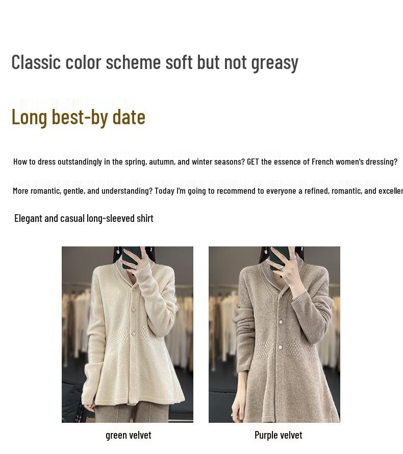 Xiao Man Yao Women's Wool Lapel Button-Up Cardigan - Slimming Autumn/Winter Sweater