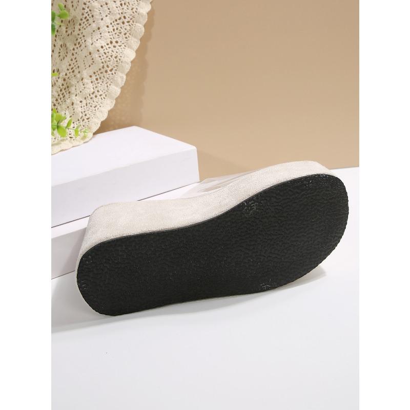 Summer Clear Straps Wedge Heel Sandals for Women 2025 New Arrival Oversized Thick Sole Flat Sandals