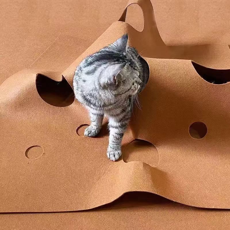 Cat Tunnel Maze Drilling Play Mat Cute Cat Paradise Hide and Seek Carpet Toy Bite Mat toys interactive