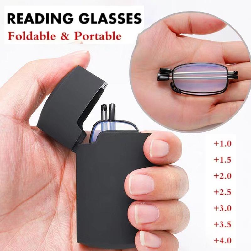 Gift Case Foldable Reading Glasses +1.00 To +4.00 Strength Men Women Anti Blue Light Farsightedness Eyewear