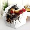 Rooster pattern, automatic folding umbrella, portable and foldable design, 8 ribs, a Christmas or birthday gift.
