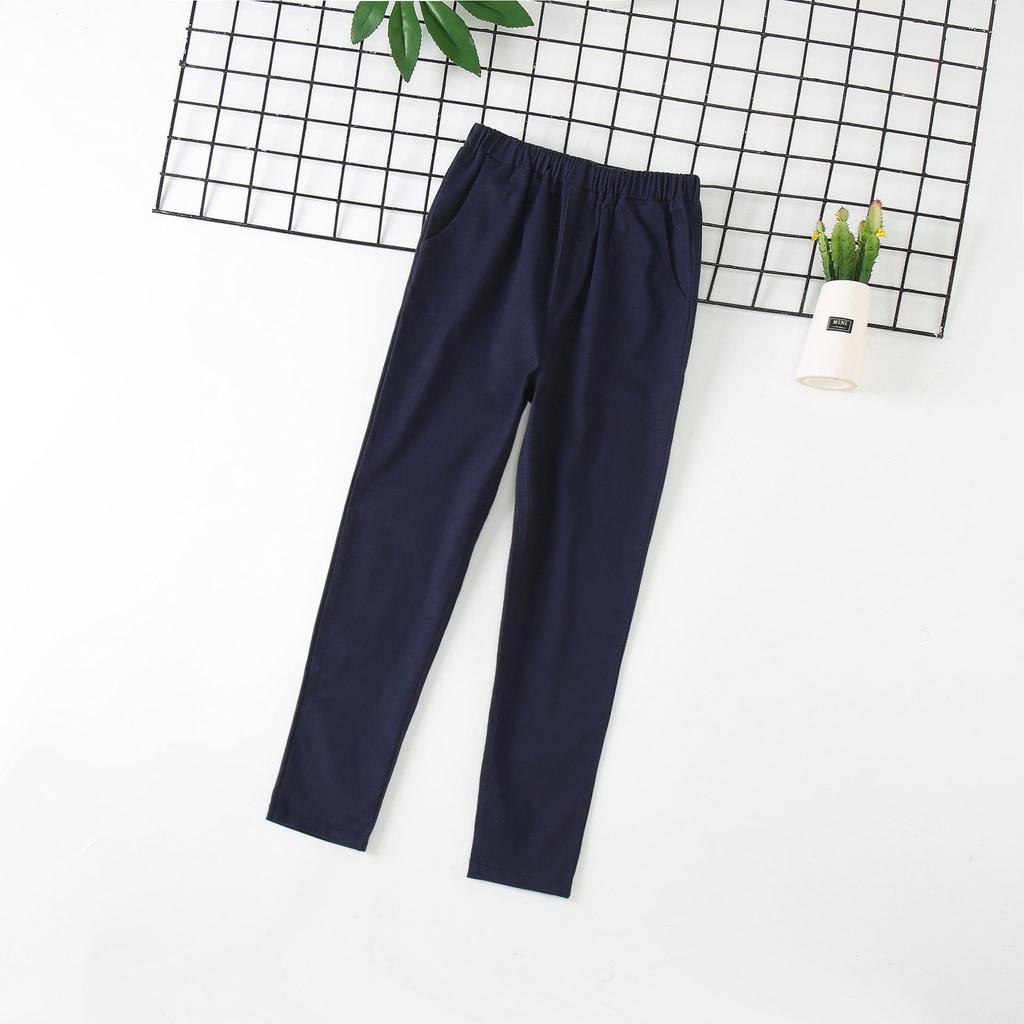 Kids' Khaki and Navy Elastic Waist Western Uniform Pants for Boys and Girls