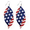 American Flag Star Stripe Elements Independence Day Leather Earrings Election Theme Diy