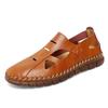Hand-stitching Mens Casual Shoes New Summer Men Sandals All-match Man Leather Flats Fashion Hollow Out Shoes Breathable Sneakers