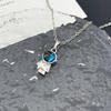 Necklace popular hot sale azure blue starry sky necklace accessories women's light luxury high sense hot sale planet versatile titanium steel necklace