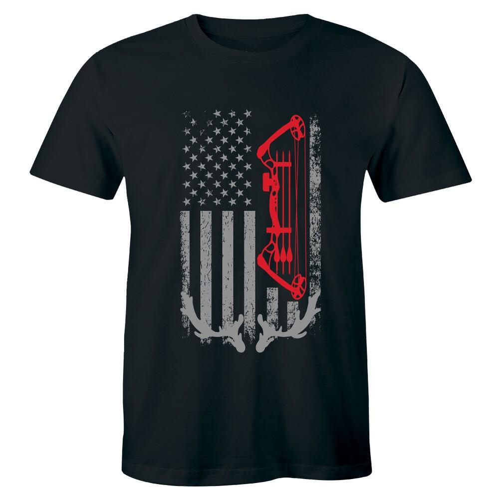 

Bow Crossbow Arrow American Patriotic USA Flag Shirt Men s Premium T-shirt Hunt Unisex T-Shirt XXXXL