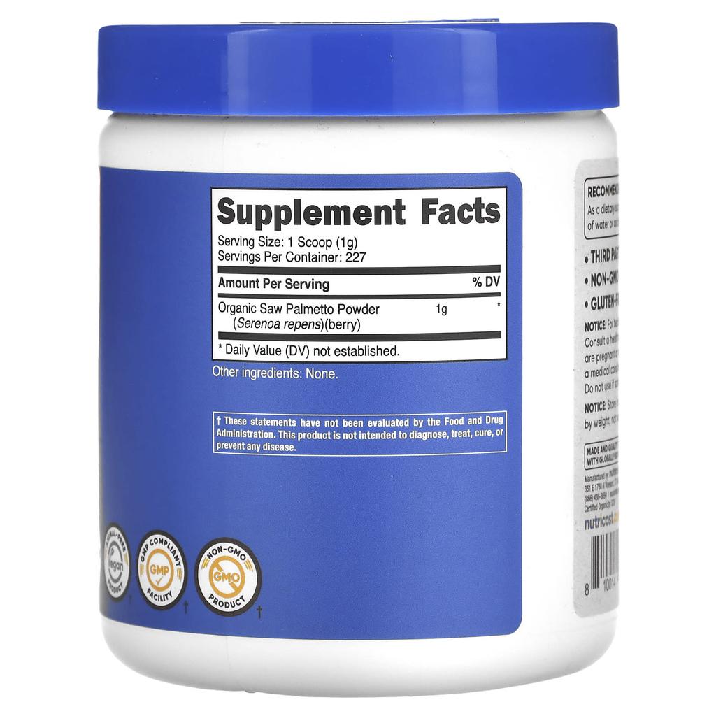 Organic Saw Palmetto, Unflavored, 227G(8Oz)