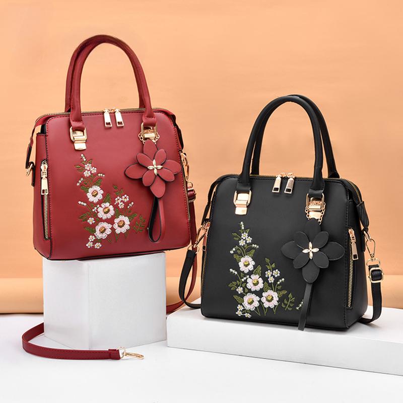 Роскошная вышитая сумка для женщин из искусственной кожи с кисточками — фото 4