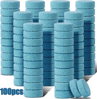 100 Koncentrovaných Tablet Detergent na Čištění Autoskla Šumivé Tablety Čistič Skla Stěračů pro Domácí WC