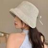 New Summer Women'S Plaid Rolled Brim Bucket Hat Wide-Brimmed Quick-Drying Sun-Protective Hat