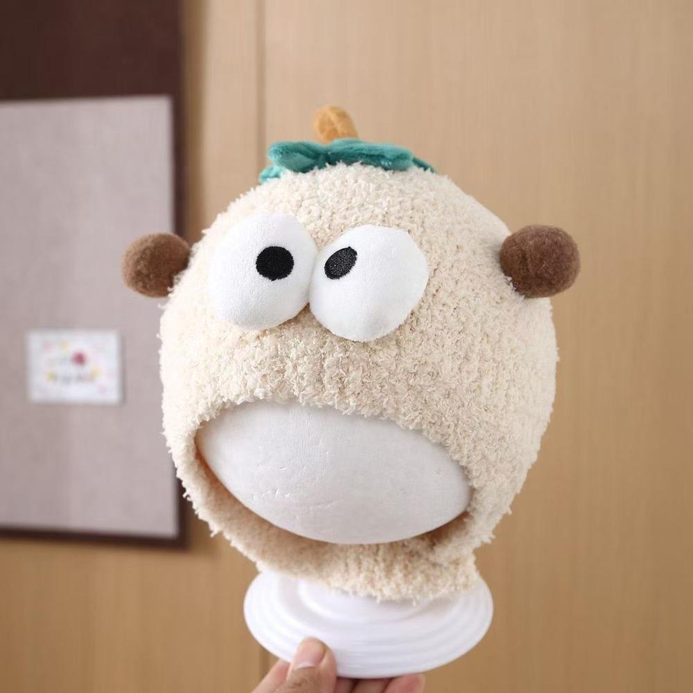 

Thickened Autumn Winter Hats Cold-proof Warmer Warm Bonnet Cartoon Toddler Pullover Cap Outdoor бежевый