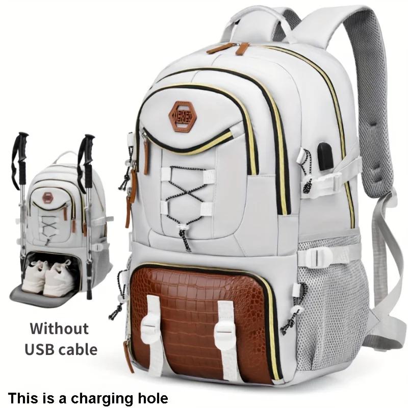 New High-value Leisure Backpack, Large Capacity Travel Mountaineering Bag, Zipper Closure, Oxford Cloth Backpacks