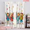 2pcs,2D Plane Printing Print Curtains Happy Youngsters Back To School Versatile Durable Polyester (without Rod) Festive Use for