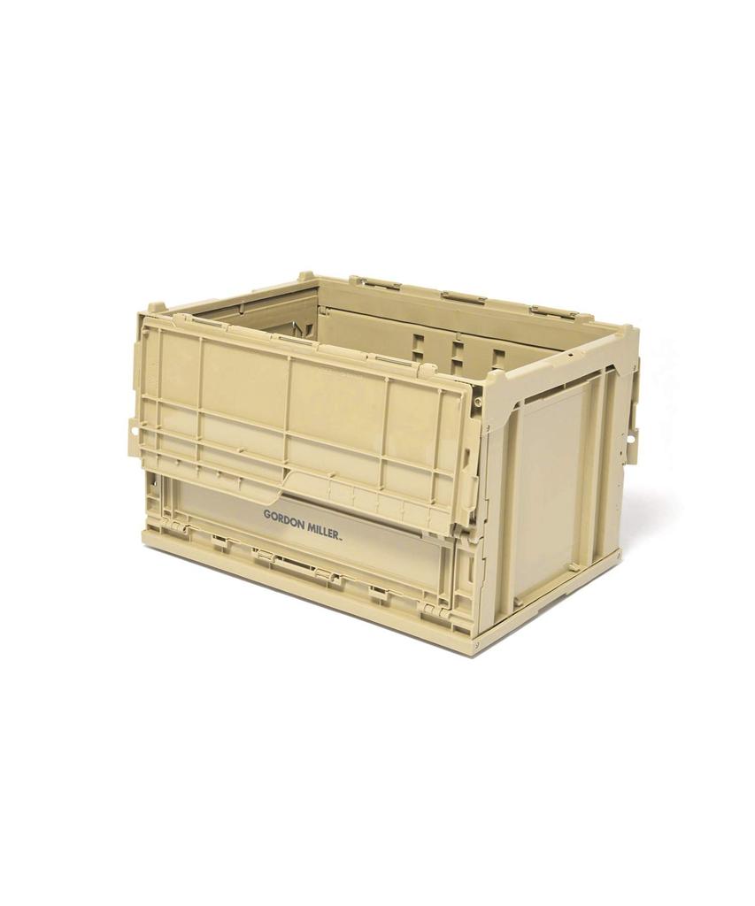 GORDON MILLER 50L Folding Container Rack with Side Doors for Cars, Foldable Garage Cargo Rack, Storage Box, Coyote Beige, 1591460