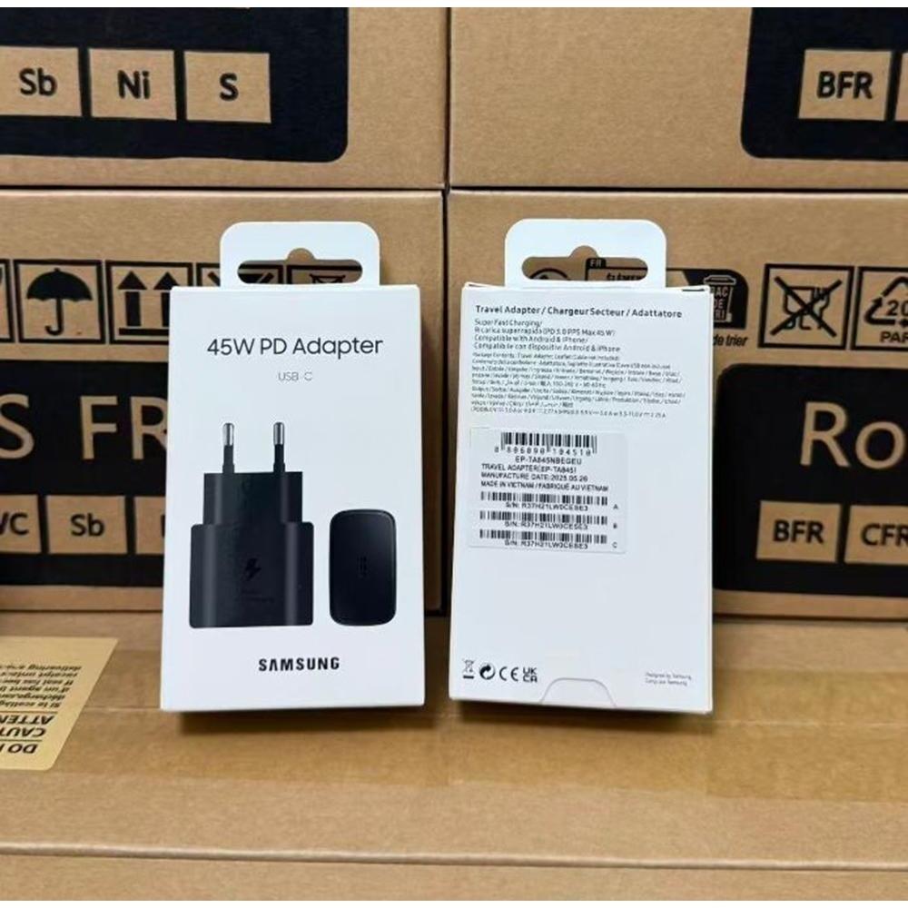 Samsung 45W PD USB-C Travel Adapter (EU Plug), Fast Charging for Phones/Tablets/Laptops, CE Certified