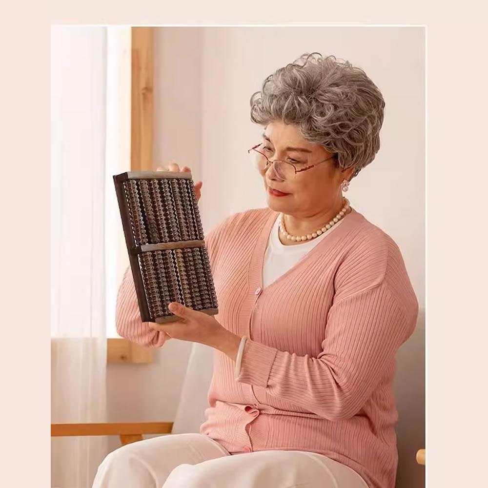 Eight Rows Solid Wooden Roller Foot Massager Pedicure Machine Foot Brush Wooden Feet Meridians Foot Massager