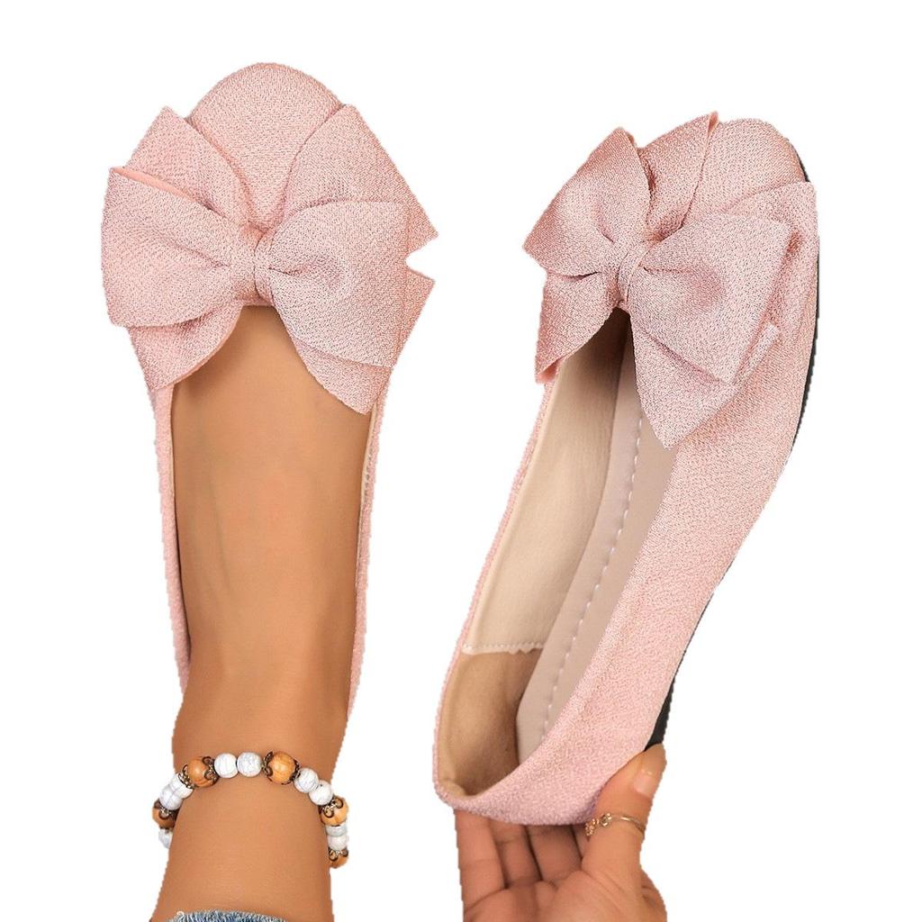 Plus Size Lightweight Women's Driving Shoes - 2026 Spring/Autumn Bow Flats
