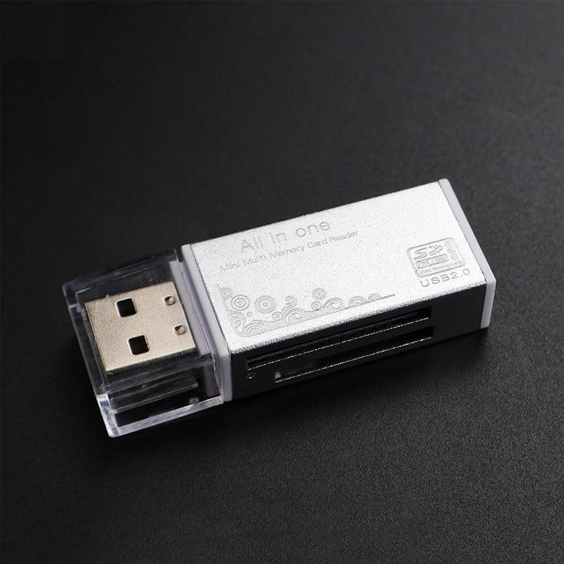 Card Reader 4-Port USB 2.0 Memory Universal SD/TF/M2/MS Camera Memory Card Computer Automotive Notebook Accessories Adapter