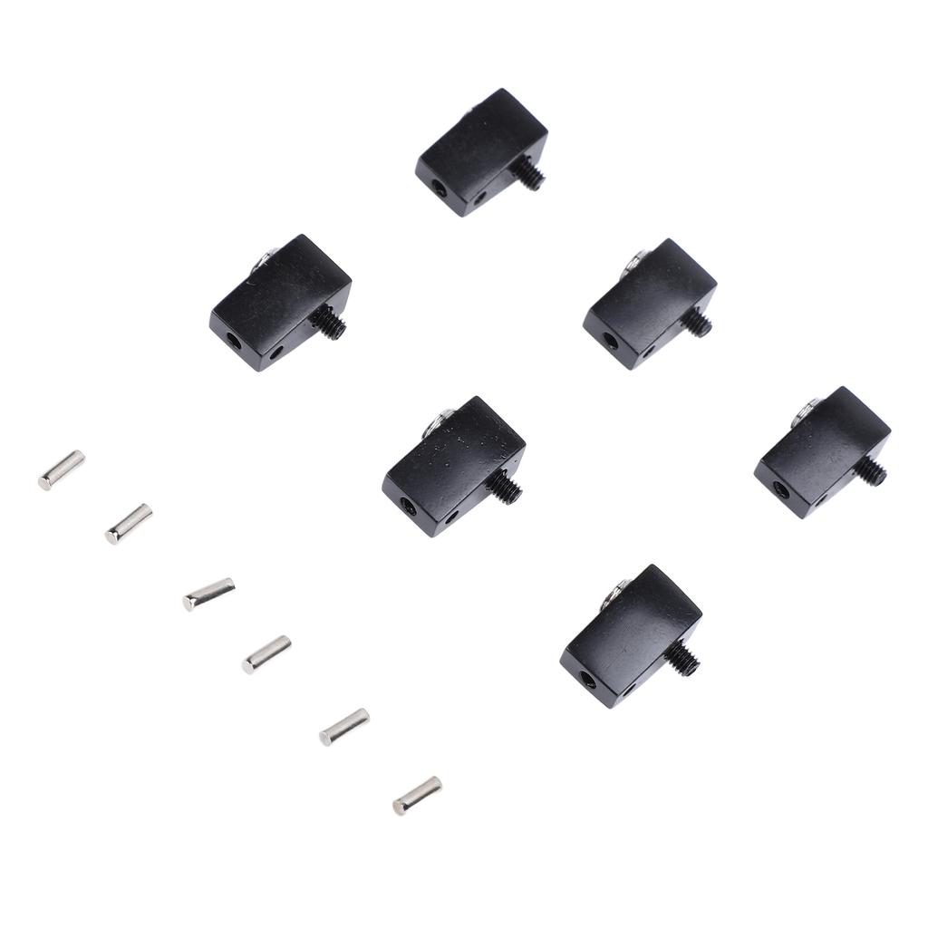 6Pcs Guitar String Locking Nut Split Type Bridge Lock Headless Electric Guitar Parts Accessories Black