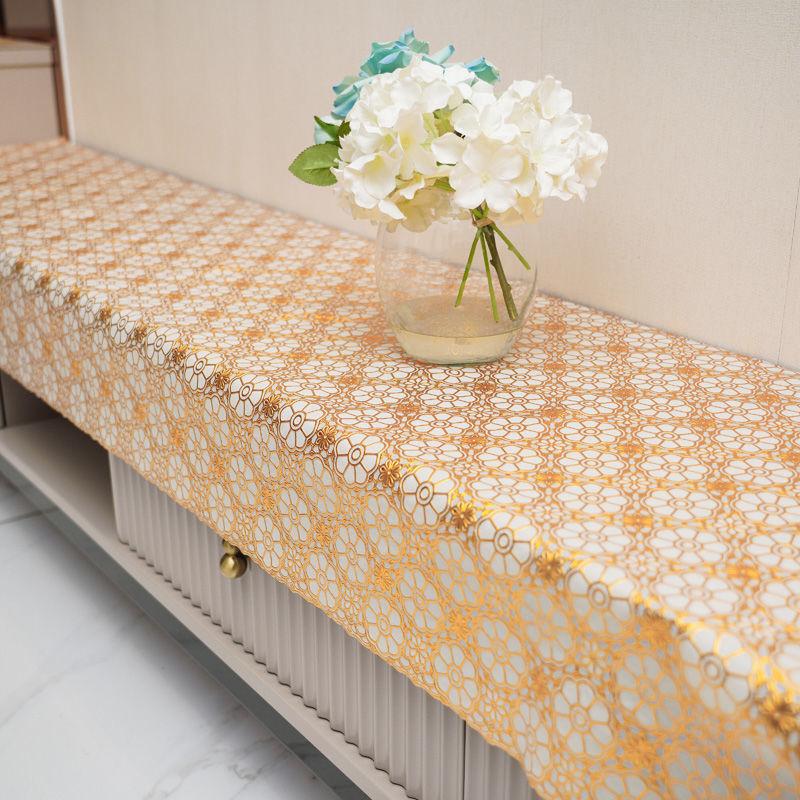 65cm Width TV Cabinet Tablecloth PVC Tablecloth Waterproof Shoe Cabinet Cloth Dressing Table Strip Plastic Dustproof Tablecloth