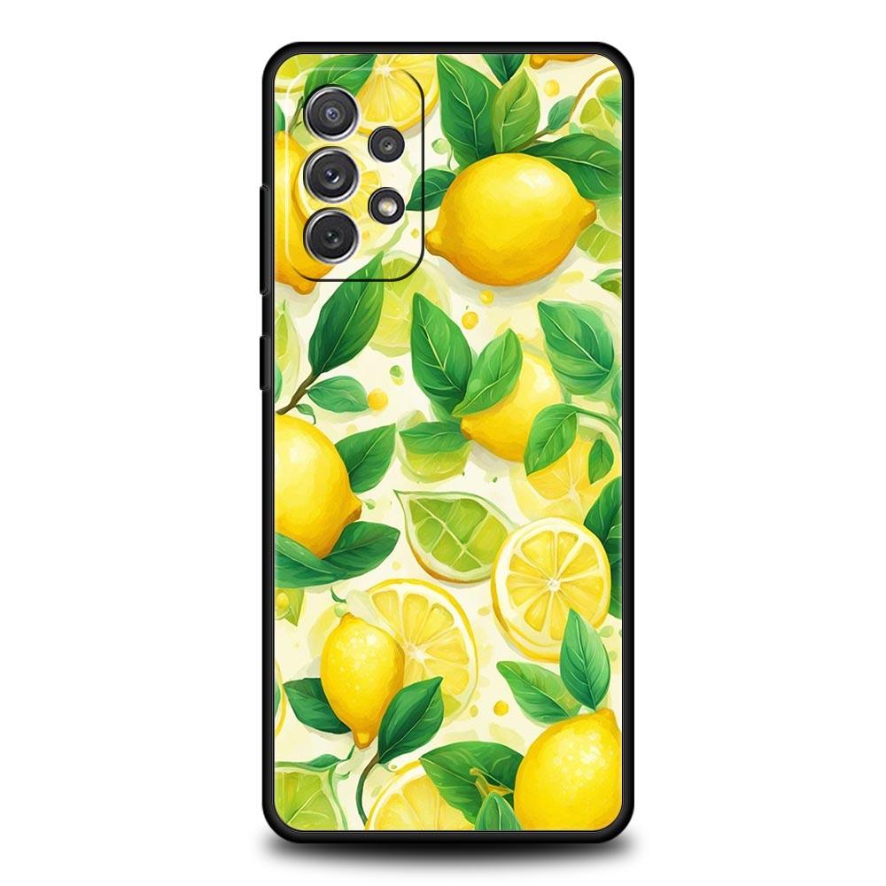 Summer Fresh Fruit Lemon Print Phone Case for Samsung Galaxy A55 A35 A15 A14 A13 A25 A54 A51 A71 A72 A73 A32 A52 A41 5G Soft TPU