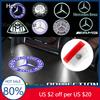 Car Sticker For Mercedes Benz 2P Car Door Lamp Projector Welcome Step Up Puddle Light For Mercedes Benz ML W166 GLE C167 B E A C