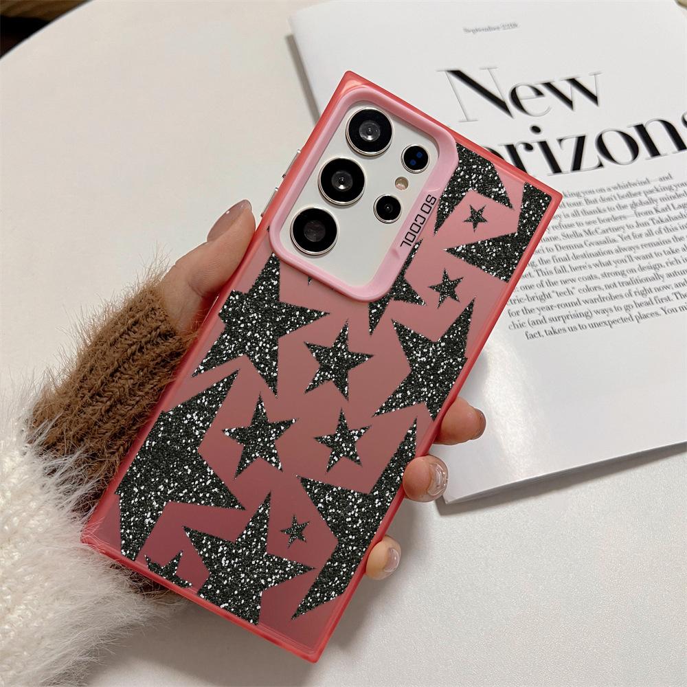 Shiny Star Pattern Phone Case Is Suitable for Samsung S25 24 23 22 21 20 Plus/Ultra/FE Anti-fall and Shockproof Rear Cover